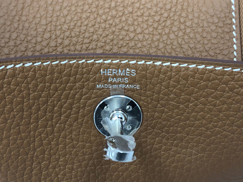 HERMES Mini Lindy Taurillon Clemence Gold SV Hardware U Engraved Handbag