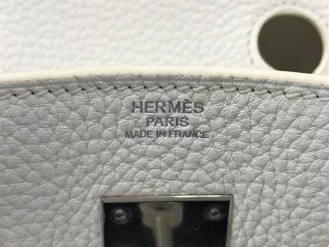 HERMES Birkin Birkin 30 Togo White SS O handbag