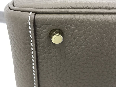 HERMES HERMES Mini Lindy Taurillon Clemence Etoupe GP metal fittings B engraving shoulder bag shoulder bag