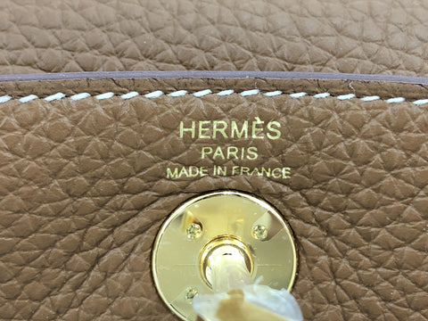 HERMES Hermes Lindy Mini Taurillon Clemence Gold GP U Shoulder Bag