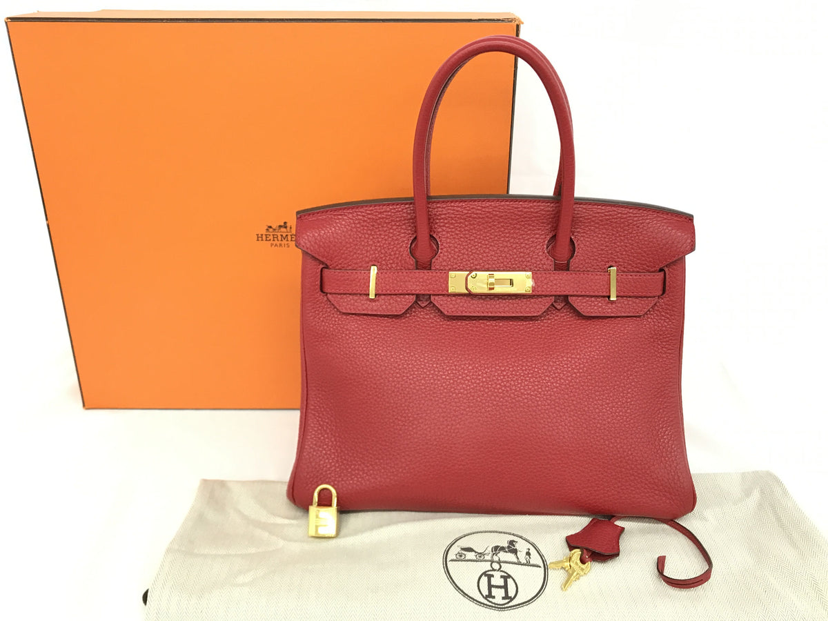 HERMES Birkin Birkin 30 Taurillon Vermilion handbag