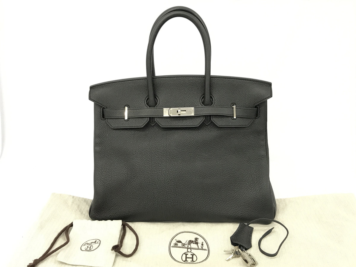 HERMES Birkin Birkin 35 Togo black SV metal fittings □R handbag