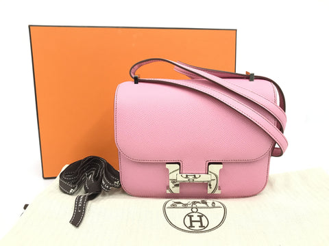 HERMES HERMES Constance 3 Mini Rose Confetti Epson Silver Hardware Shoulder Bag