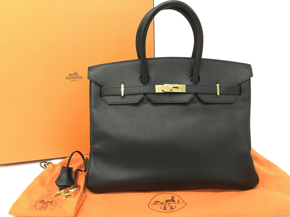 HERMES Birkin Birkin 35 Ardennes black GP G handbag