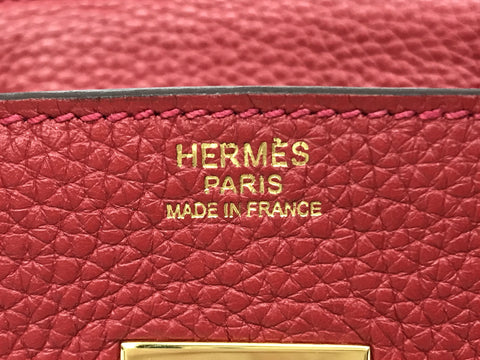 HERMES Birkin Birkin 30 Taurillon Vermilion handbag