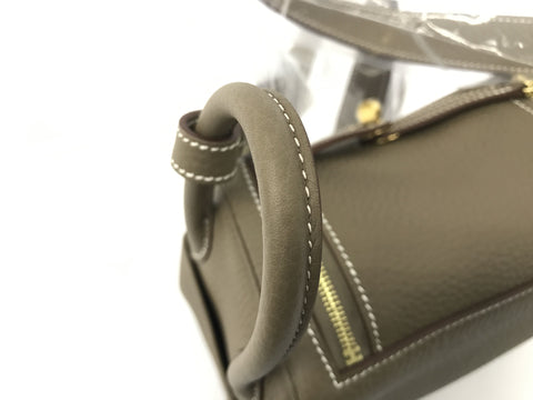 HERMES Mini Lindy Taurillon Etoupe GP metal fittings U engraving shoulder bag