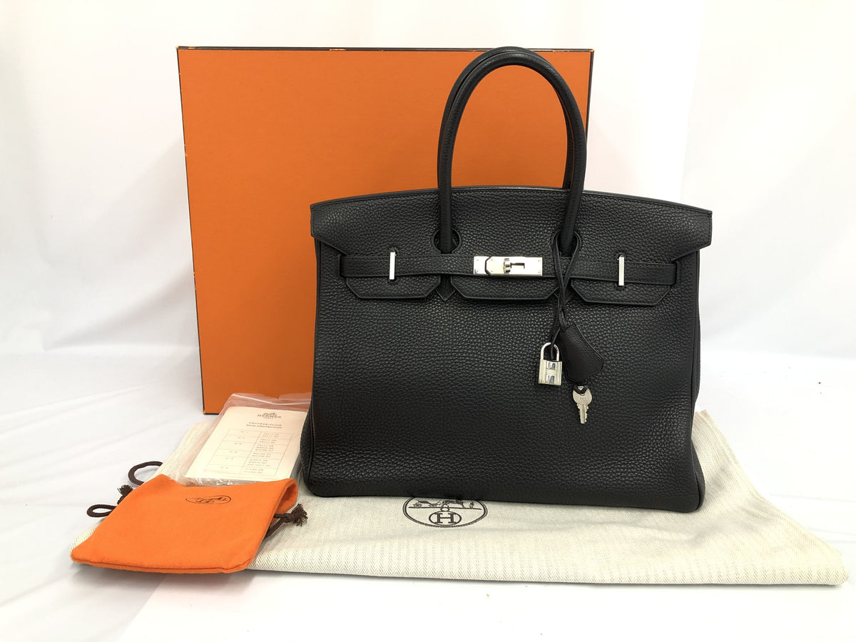 HERMES Hermes Birkin 35 Togo Black SS G handbag