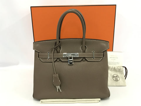 HERMES Birkin Birkin 30 Etoupe Taurillon handbag