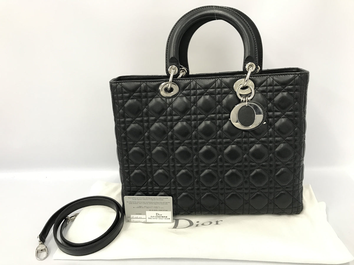 Dior Lady Dior Lady Dior leather black handbag