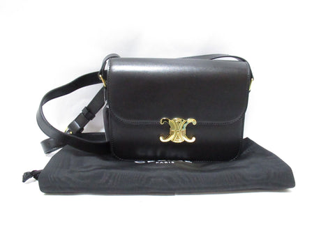 CELINE CELINE Shiny Calfskin Triomphe Calf Shoulder Bag