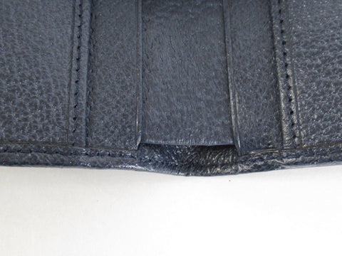 BVLGARI Billfold Leather Navy Billfold