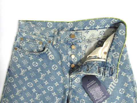 LOUIS VUITTON Supreme Vuitton Monogram Denim Pants Size 28 Pants