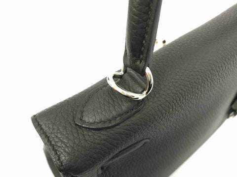 HERMES Kelly Kelly 25 inner seam black Togo SV metal fittings D engraving beautiful product handbag