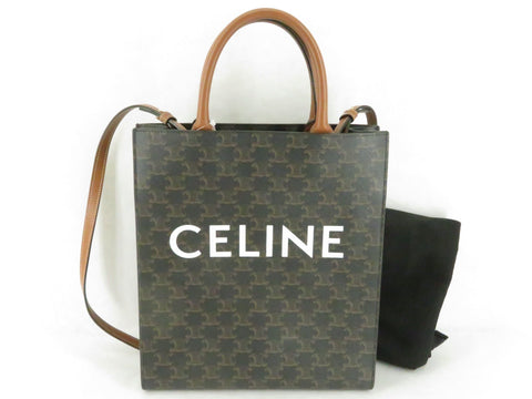 CELINE Celine Macadam Pattern 2WAY Handbag Black Handbag