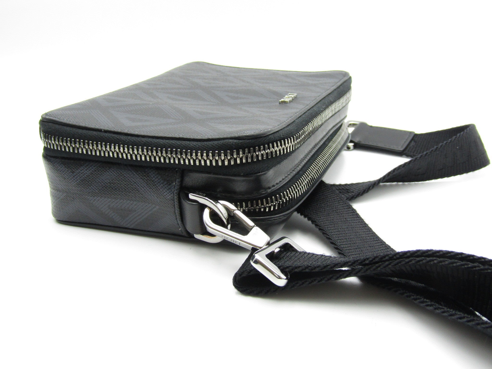 Pouch with Strap Black CD Diamond Canvas