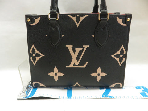 LOUIS VUITTON Monogram Amplant Bicolor Amplant On The Go PM Black Beige IC Chip Tote Bag