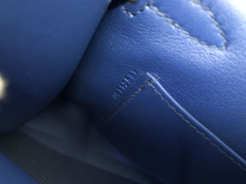 HERMES Kelly Pochette Kelly Swift Blue Royale SS U Handbag
