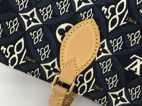 LOUIS VUITTON BACK ON THE GO 1854 NAVY MM TOTE BAG