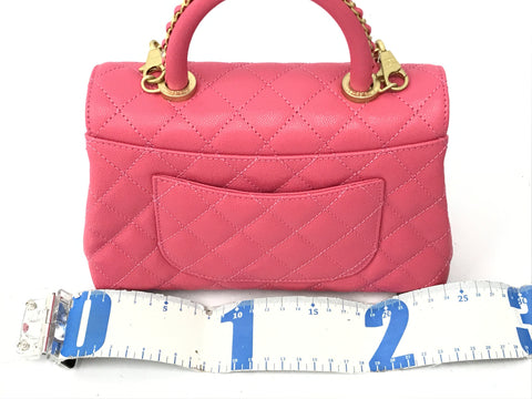 CHANEL Caviar Skin CHANEL Matelasse Caviar Skin Coco Handle Pink A92990 B10382 NM373 Handbag