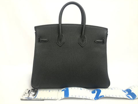 HERMES Birkin 25 Black Gold Metal Fittings Togo Black U Engraved Brand New Complete Handbag