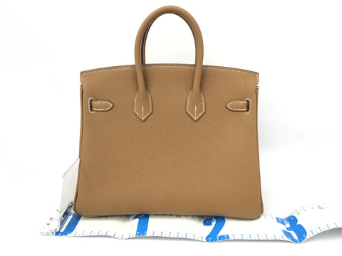 HERMES Birkin 25 Gold Gold Hardware Togo U Engraved Handbag