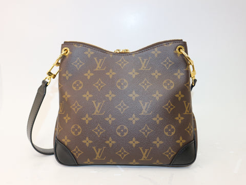 LOUIS VUITTON Odeon NM PM Monogram Leather Black Shoulder Bag