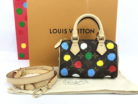 LOUIS VUITTON Yayoi Kusama Dot Nano Speedy Domestic Sold Out Shoulder Bag