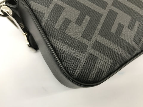 FENDI GRAY FABRIC BAG SHOULDER BAG