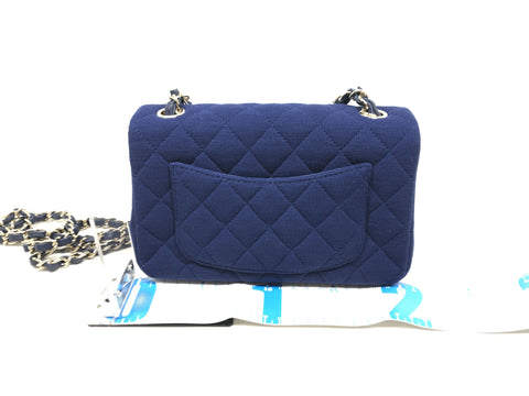 CHANEL Matelasse Minimato Bicolor Cotton Jersey Blue Green GP Shoulder Bag