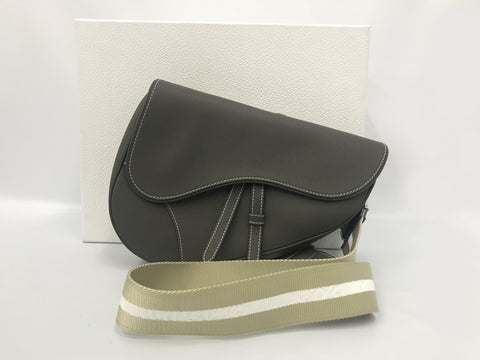 Dior Saddle Shoulder Bag Calf Leather 09-BO-1128 Gray Bag