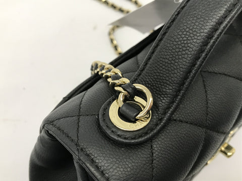 CHANEL CHANEL Top Handle 2WAY Shoulder Caviar Black GP Shoulder Bag