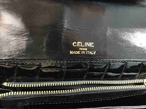 CELINE crocodile carriage metal shoulder bag