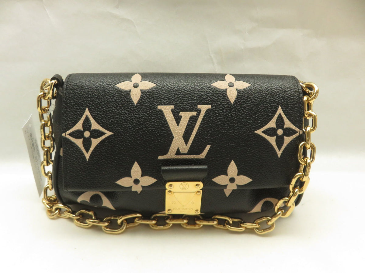 LOUIS VUITTON Monogram Emplant Emplant Favorite NM Black Beige IC Chip Shoulder Bag