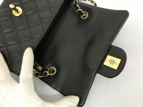 CHANEL chain shoulder bag mini matelasse black caviar skin GD metal fittings 26188526 with seal with card shoulder bag