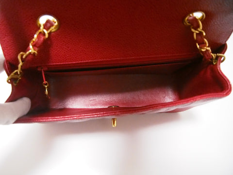 CHANEL Caviar Skin Diana Red [Seal Card Available] No. 2 Shoulder Bag【SS】