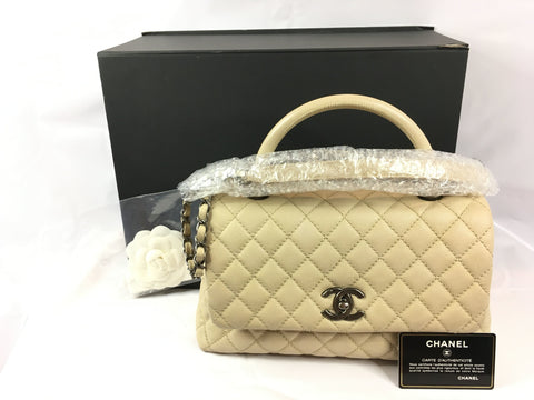 CHANEL Caviar Skin Coco Handle Caviar Skin Handbag