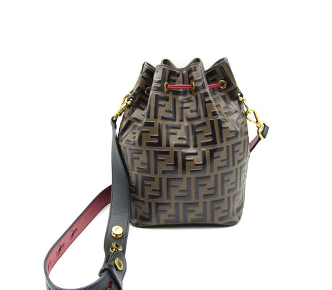 Fendi Montresor 8BT298 Brown/Red Shoulder Bag