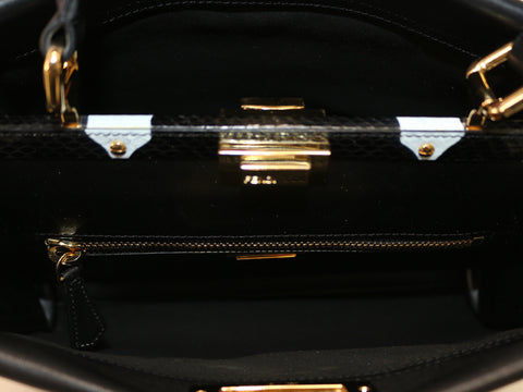 FENDI 2way peekaboo leather black hand shoulder shoulder bag