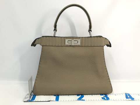 FENDI Peekaboo Selleria ISee Medium Beige Leather 8BN321 Handbag