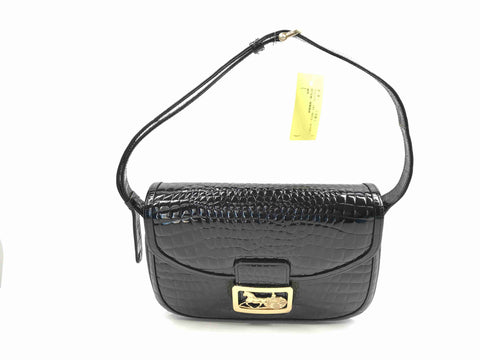 CELINE crocodile carriage metal shoulder bag