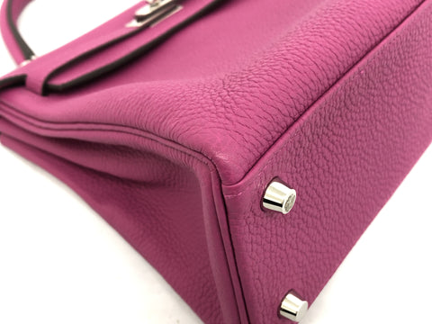 HERMES Kelly Kelly 25 Y carved seal shoulder bag with silver metal fittings strap