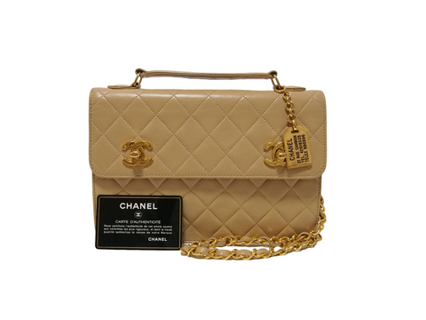 CHANEL double turn lock chain shoulder [with seal card] No. 1 shoulder bag