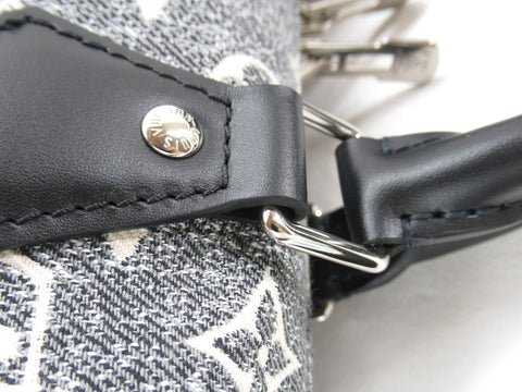 LOUIS VUITTON Louis Vuitton Speedy Bandouliere 25 Denim Black Shoulder Bag
