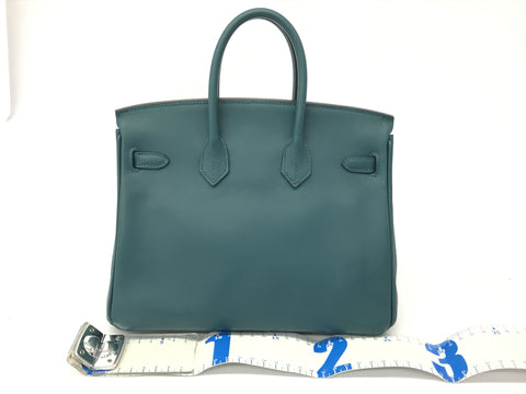 HERMES Birkin Birkin 25 W0 silver hardware Swift C engraving handbag