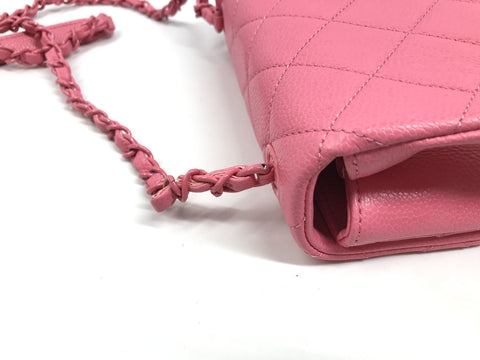 CHANEL matelasse mini matelasse caviar skin pink shoulder bag