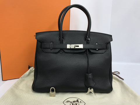 HERMES Birkin Birkin 30 Togo black SV metal fittings □K handbag