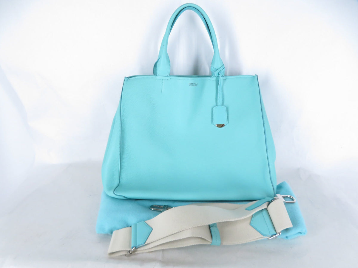 Tiffany & Co. Tiffany 2way Bag Leather Tiffany Blue Tote Bag