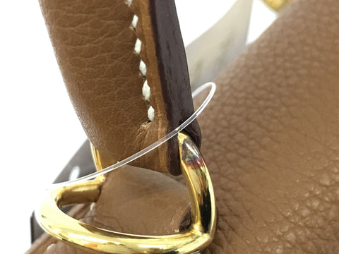 HERMES Kelly Kelly 28 Inner Stitch Gold Togo G Metal Fittings □E Engraved Handbag