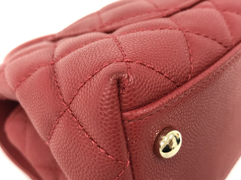 CHANEL Caviar Skin Coco Handle XXS Red Caviar Skin GD Hardware AS2215 NU93E75H (Box/Storage Bag/Booklet) Handbag