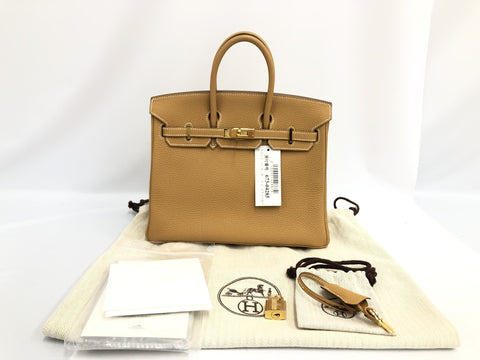 HERMES Birkin Hermes Birkin 25 Togo natural sable GP T handbag